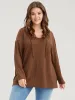 Plain Ties Waffle Knit Hooded Sweatshirt sold by Bloomchic