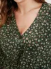 Ditsy Floral Pocket Puff Sleeve Fake Button Ruffles Hem Dress sold by Bloomchic