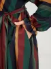 Striped Pocket Dolman Sleeve Wrap Button Flutter Belted Split Dress sold by Bloomchic