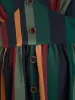 Striped Lantern Sleeve Pocket Button Front Midi Dress sold by Bloomchic