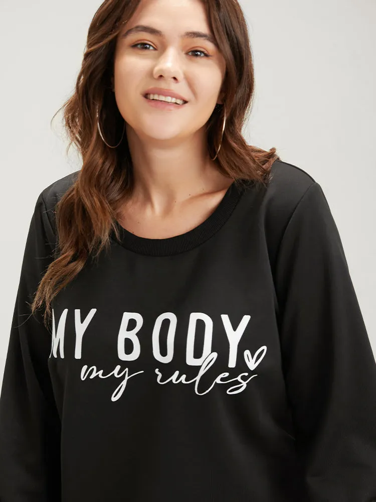 Letter Print Drop Shoulder Sweatshirt sold by Bloomchic