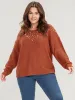 Solid Pointelle Knit Pearls Beaded Knit Top sold by Bloomchic