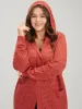 Plain Pointelle Knit Pocket Crochet Open Front Hooded Cardigan sold by Bloomchic
