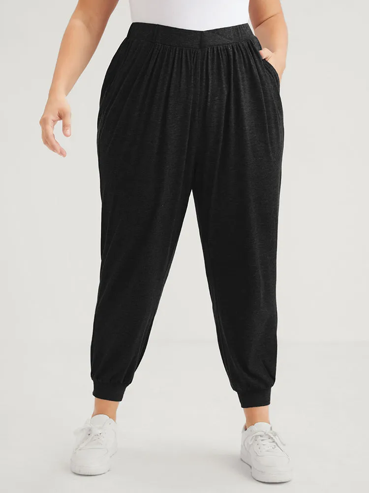 Solid Gathered Elastic Waist Pocket Pants sold by Bloomchic product image thumbnail 2