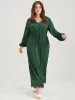 Plain Pocket Button Lantern Sleeve Lace Hem Tie Jumpsuit sold by Bloomchic