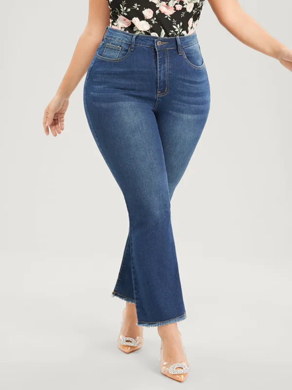 Bootcut Very Stretchy High Rise Dark Wash Sculpt Waist Jeans sold by Bloomchic