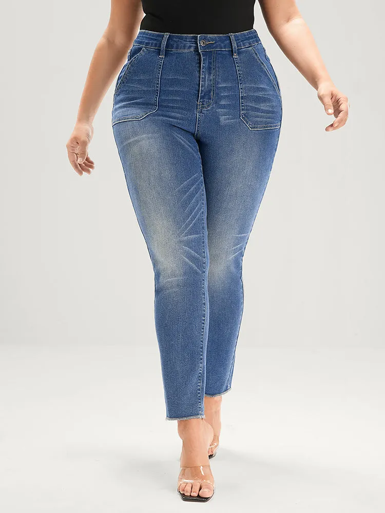 Straight Very Stretchy Mid Rise Medium Wash Jeans sold by Bloomchic product image thumbnail 5