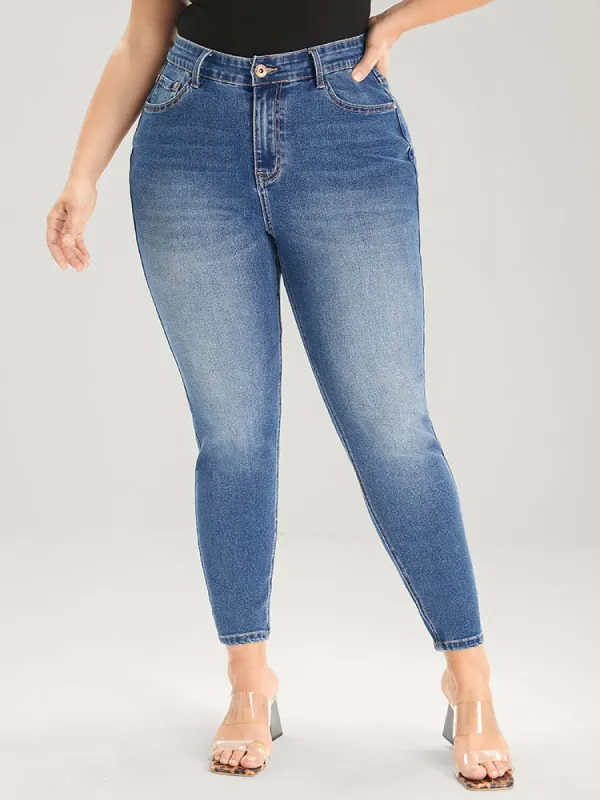 Skinny Very Stretchy High Rise Medium Wash Jeans sold by Bloomchic
