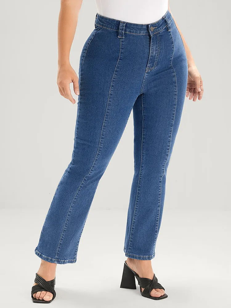 Flare Leg Very Stretchy Mid Rise Medium Wash Jeans sold by Bloomchic product image thumbnail 4