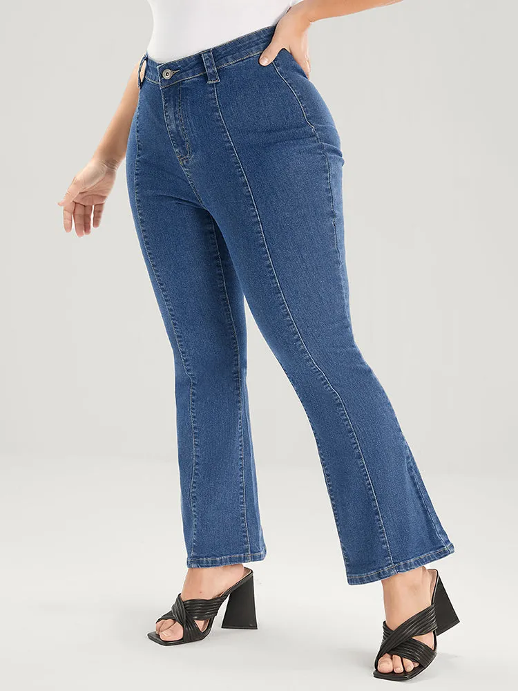 Flare Leg Very Stretchy Mid Rise Medium Wash Jeans sold by Bloomchic