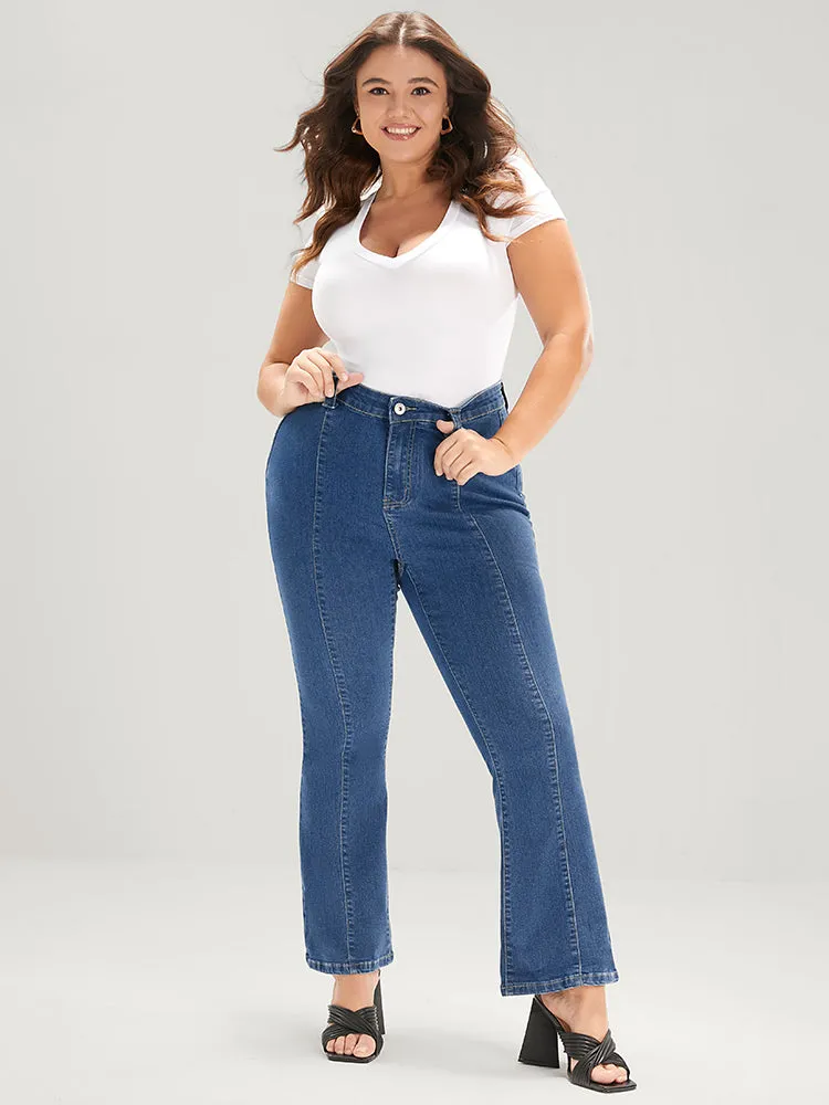 Flare Leg Very Stretchy Mid Rise Medium Wash Jeans sold by Bloomchic product image thumbnail 2