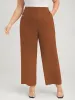 Solid Pocket Button Detail Elastic Waist Pants sold by Bloomchic
