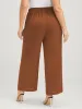 Solid Pocket Button Detail Elastic Waist Pants sold by Bloomchic