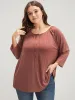 Plain Round Neck Button Modal T-shirt sold by Bloomchic