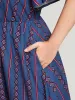Striped Pocket Split Flutter Wrap Midi Dress sold by Bloomchic
