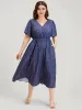 Striped Pocket Split Flutter Wrap Midi Dress sold by Bloomchic