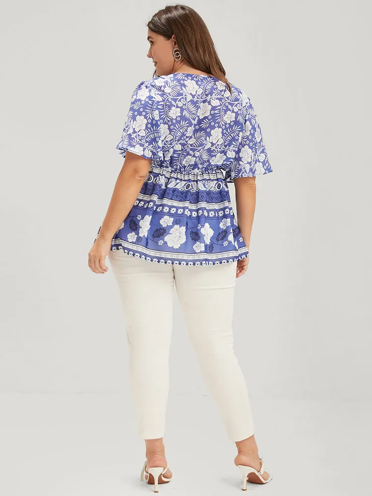 Bandana Ruffles Elastic Waist Wrap Blouse sold by Bloomchic product image thumbnail 5