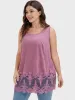 Plain Crochet Lace Tank Top sold by Bloomchic