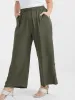 Solid Button Elastic Waist Pocket Loose Pants sold by Bloomchic