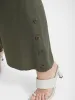 Solid Button Elastic Waist Pocket Loose Pants sold by Bloomchic