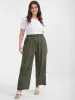 Solid Button Elastic Waist Pocket Loose Pants sold by Bloomchic