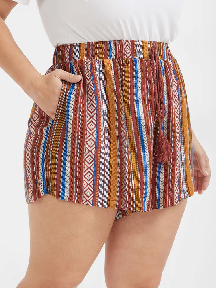 Bandana Printed Pocket Knot Waist Shorts sold by Bloomchic product image thumbnail 3