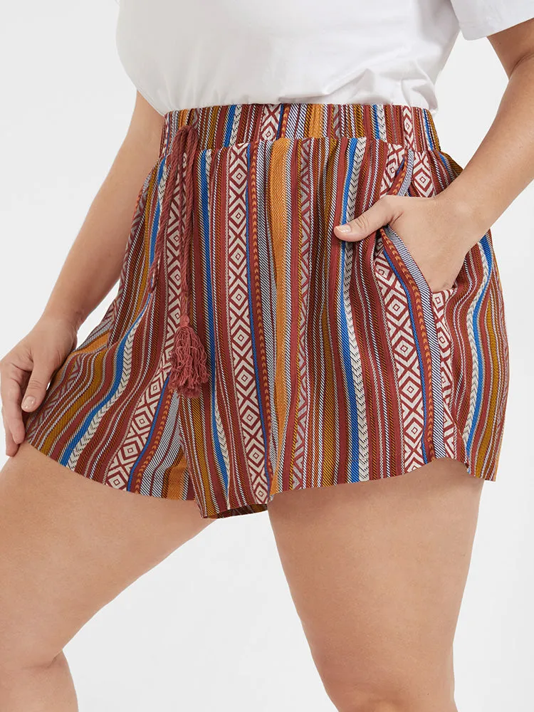 Bandana Printed Pocket Knot Waist Shorts sold by Bloomchic product image thumbnail 5