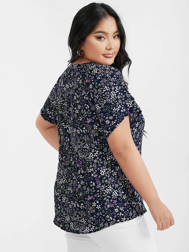 Ditsy Floral V Neck Button Blouse sold by Bloomchic product image thumbnail 5