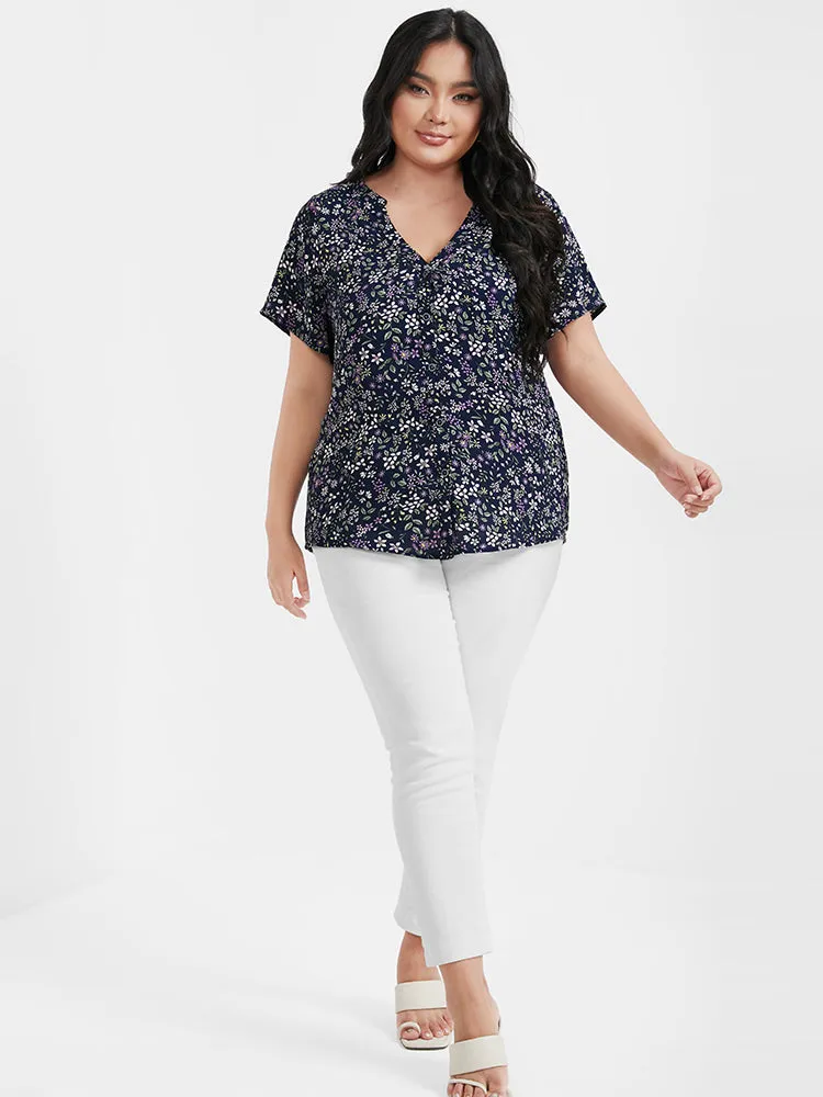 Ditsy Floral V Neck Button Blouse sold by Bloomchic product image thumbnail 2