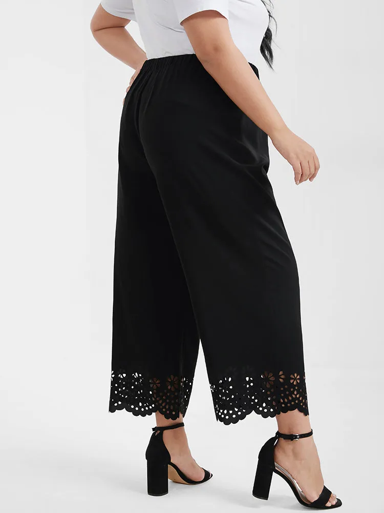 Broderie Anglaise Elastic Waist Loose Pants sold by Bloomchic product image thumbnail 5