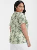 Ditsy Floral Twist-front Flutter V Neck Blouse sold by Bloomchic