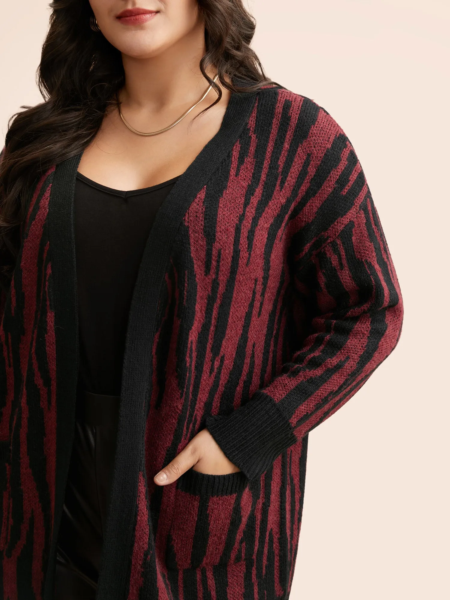 Zebra Print Patched Pocket Cardigan sold by Bloomchic product image thumbnail 4