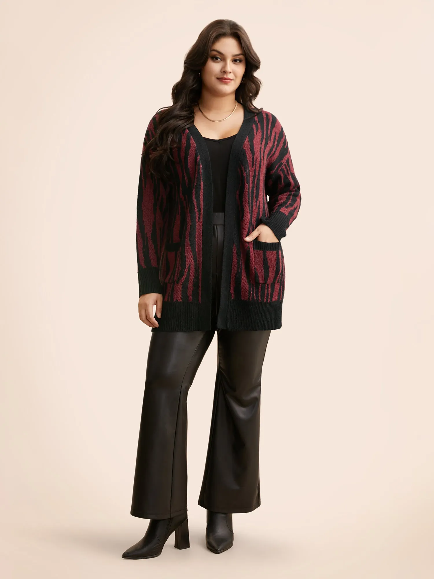 Zebra Print Patched Pocket Cardigan sold by Bloomchic product image thumbnail 3