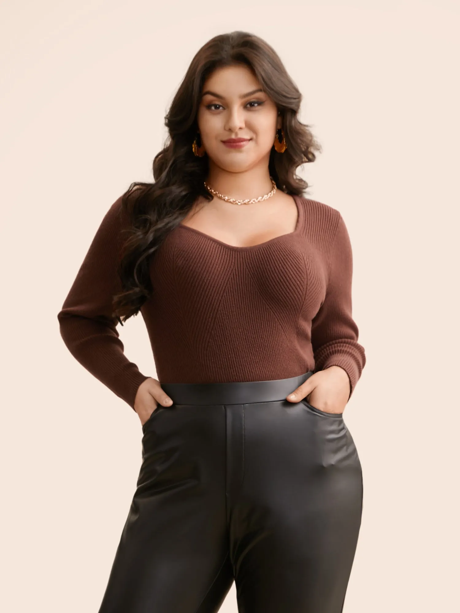 Heart Neckline Pit Strip Pullover sold by Bloomchic