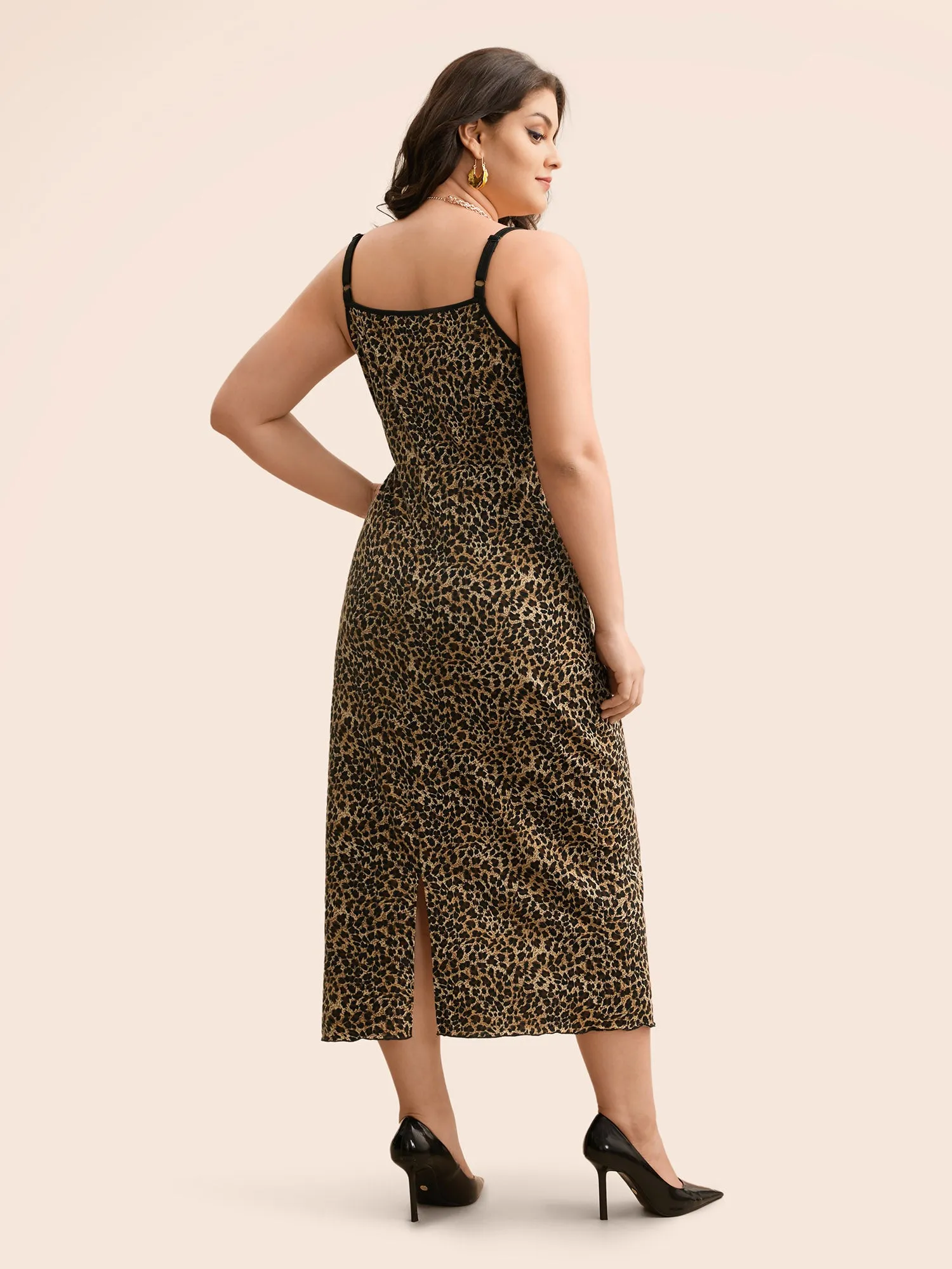 Leopard Print Tie Knot Slim Fit Dress sold by Bloomchic product image thumbnail 3