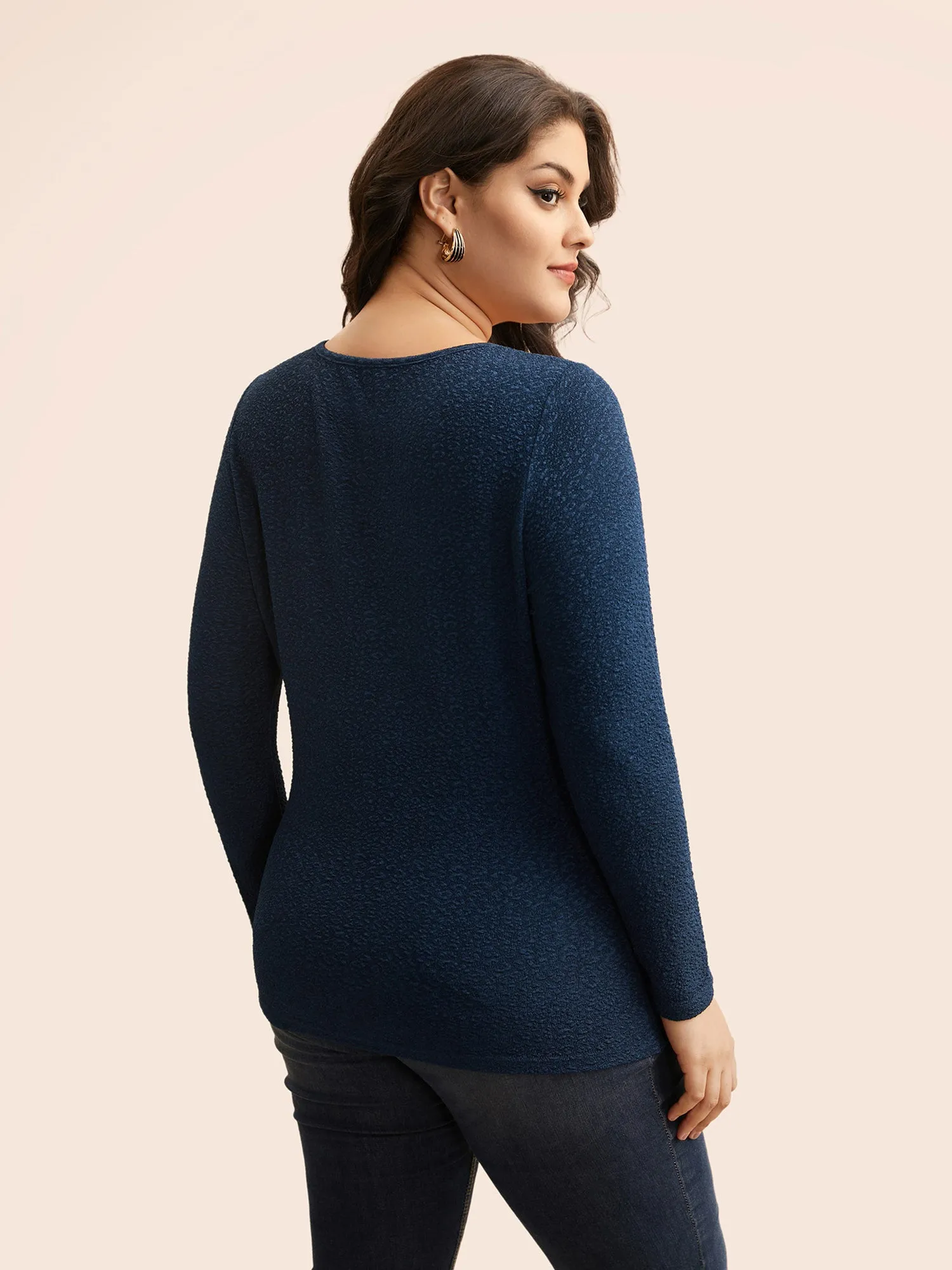 Texture Tie Knot Gathered T-shirt sold by Bloomchic product image thumbnail 2