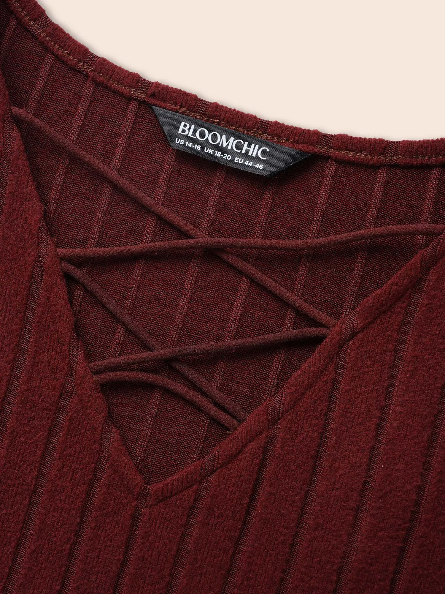 Solid Crisscross Rib Knit T-shirt sold by Bloomchic product image thumbnail 5