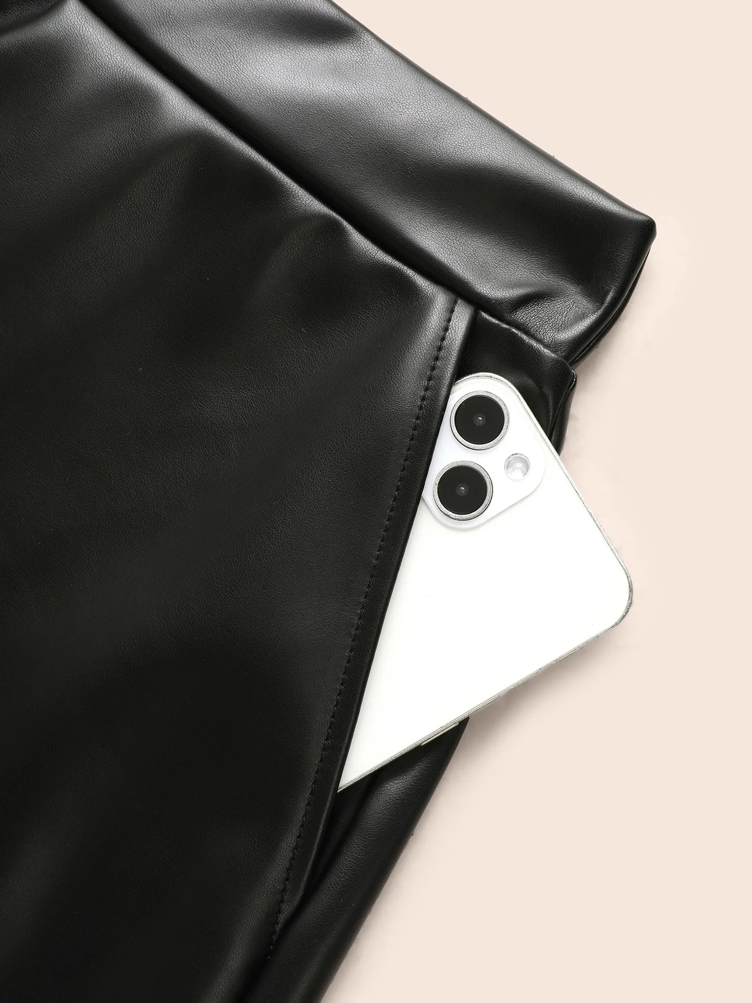 PU Leather A-Line Skirt sold by Bloomchic product image thumbnail 5