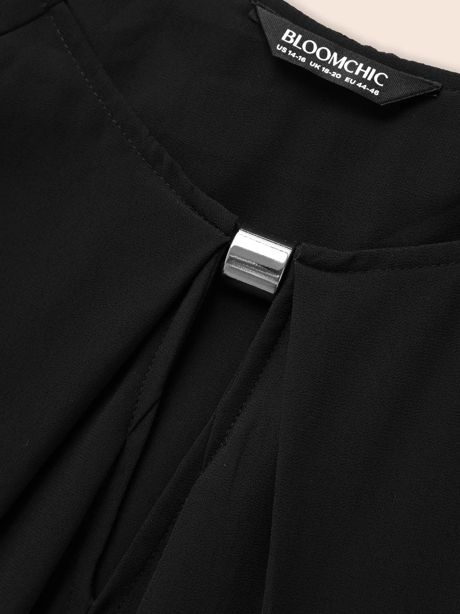 Keyhole Metal Detail Gathered Blouse sold by Bloomchic product image thumbnail 5