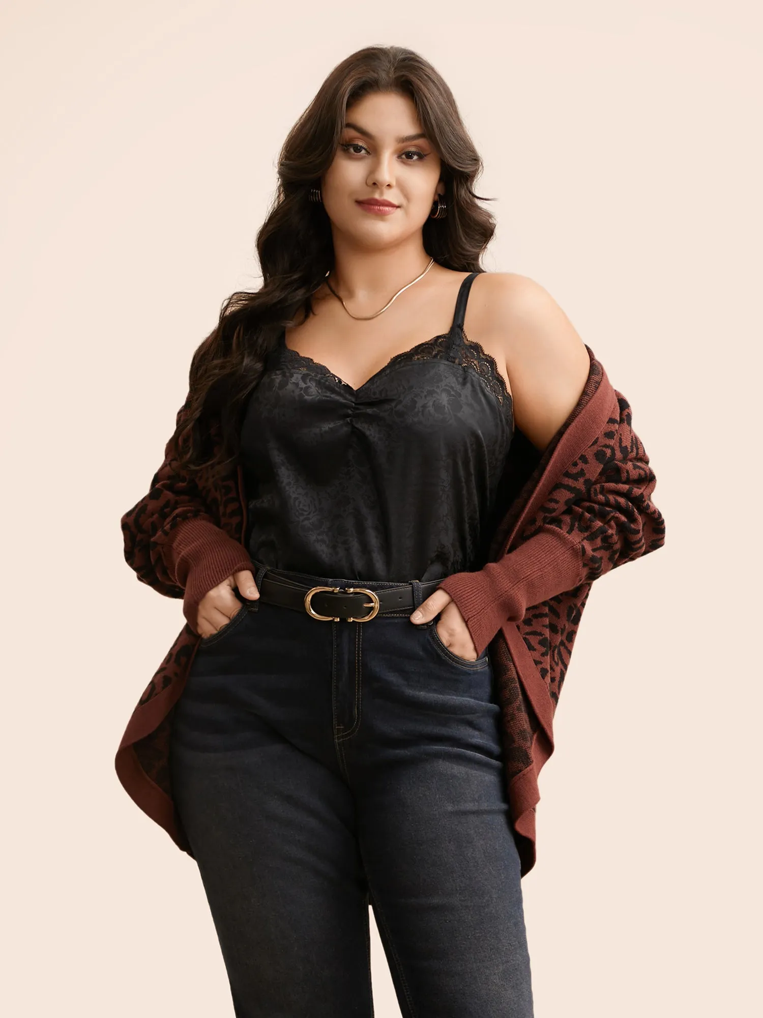 Crochet Lace Gathered Cami Top sold by Bloomchic product image thumbnail 4