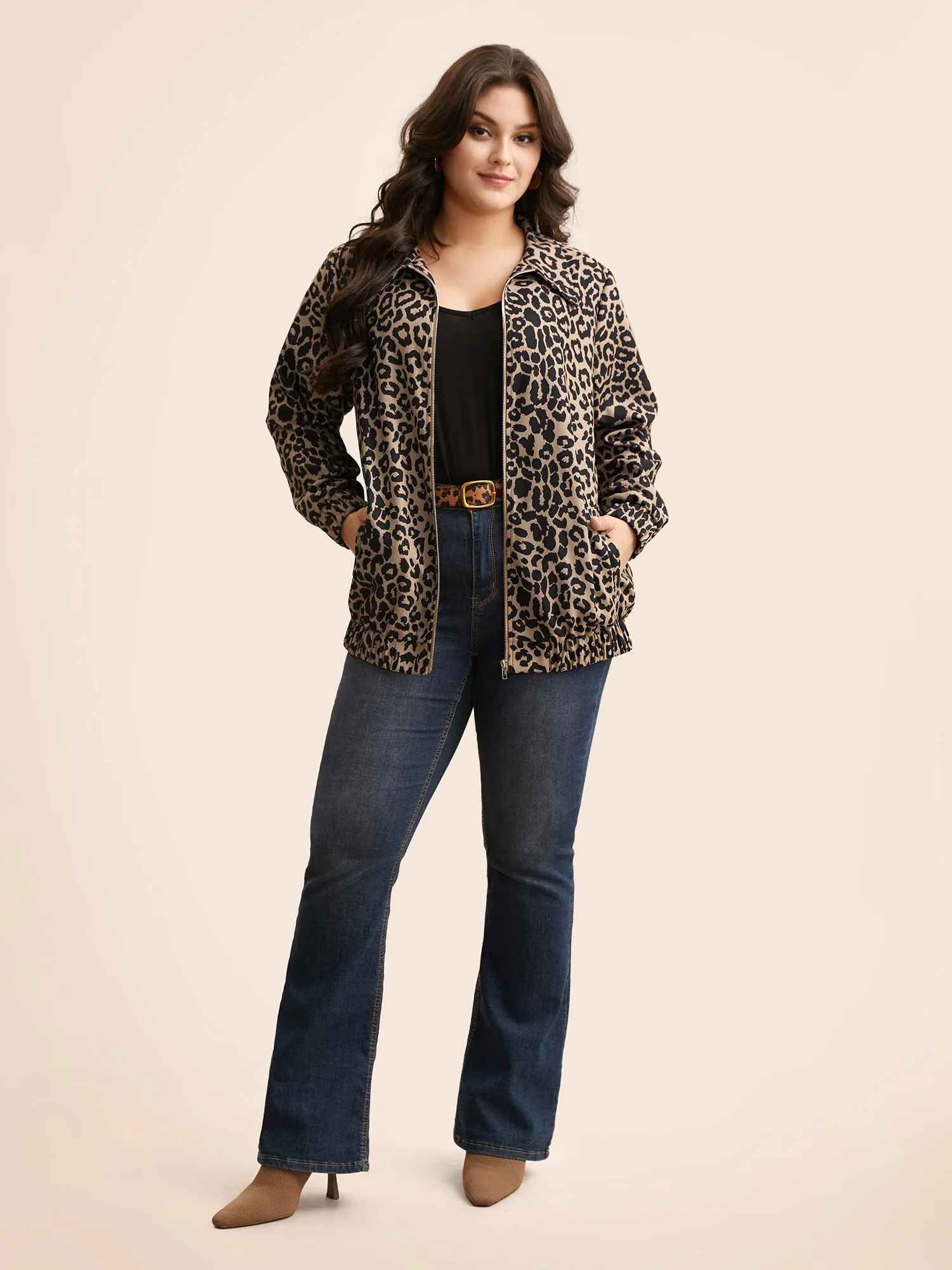 Leopard Print Zipper Pocket Jacket sold by Bloomchic product image thumbnail 3