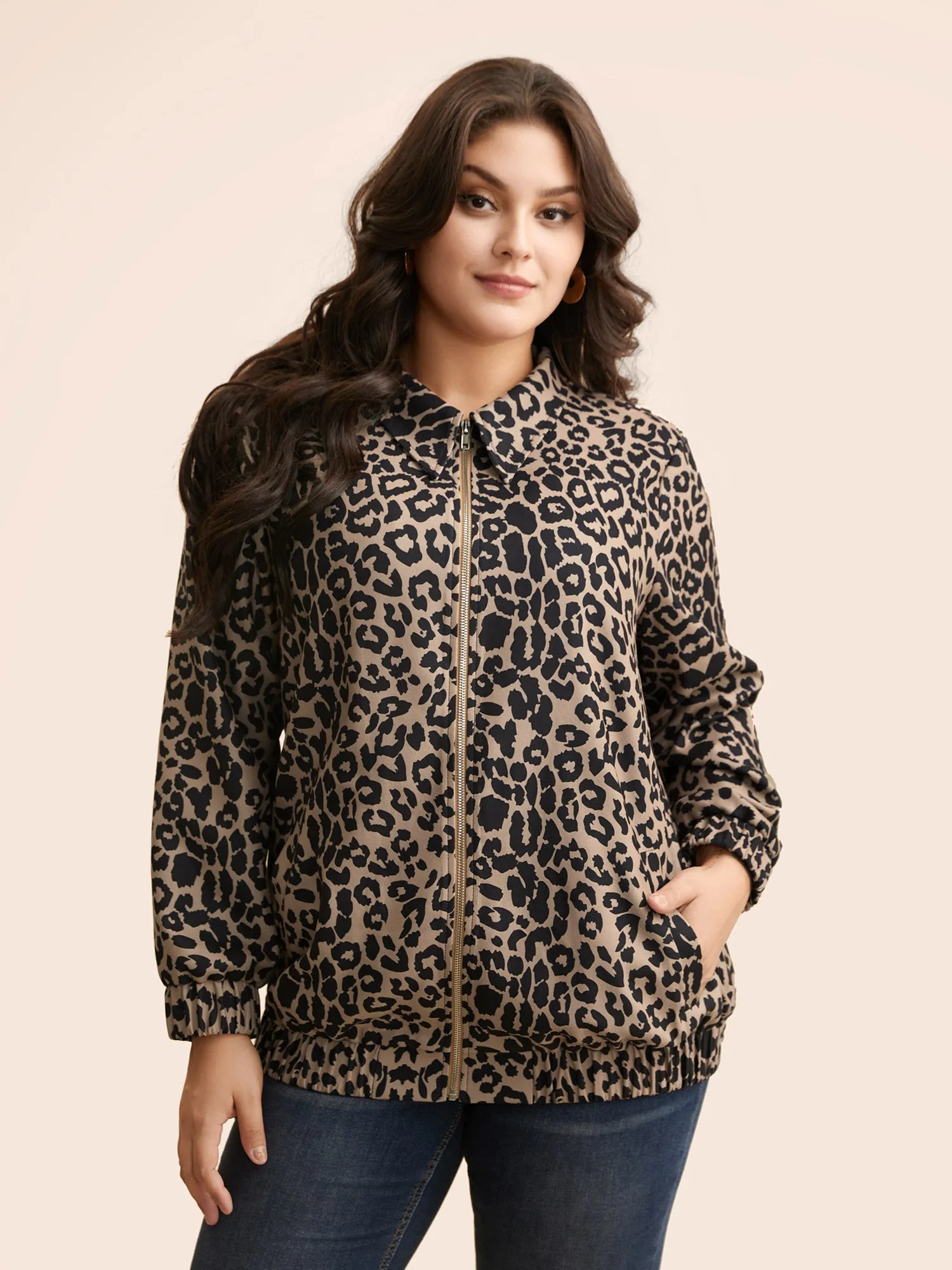 Leopard Print Zipper Pocket Jacket sold by Bloomchic product image thumbnail 4