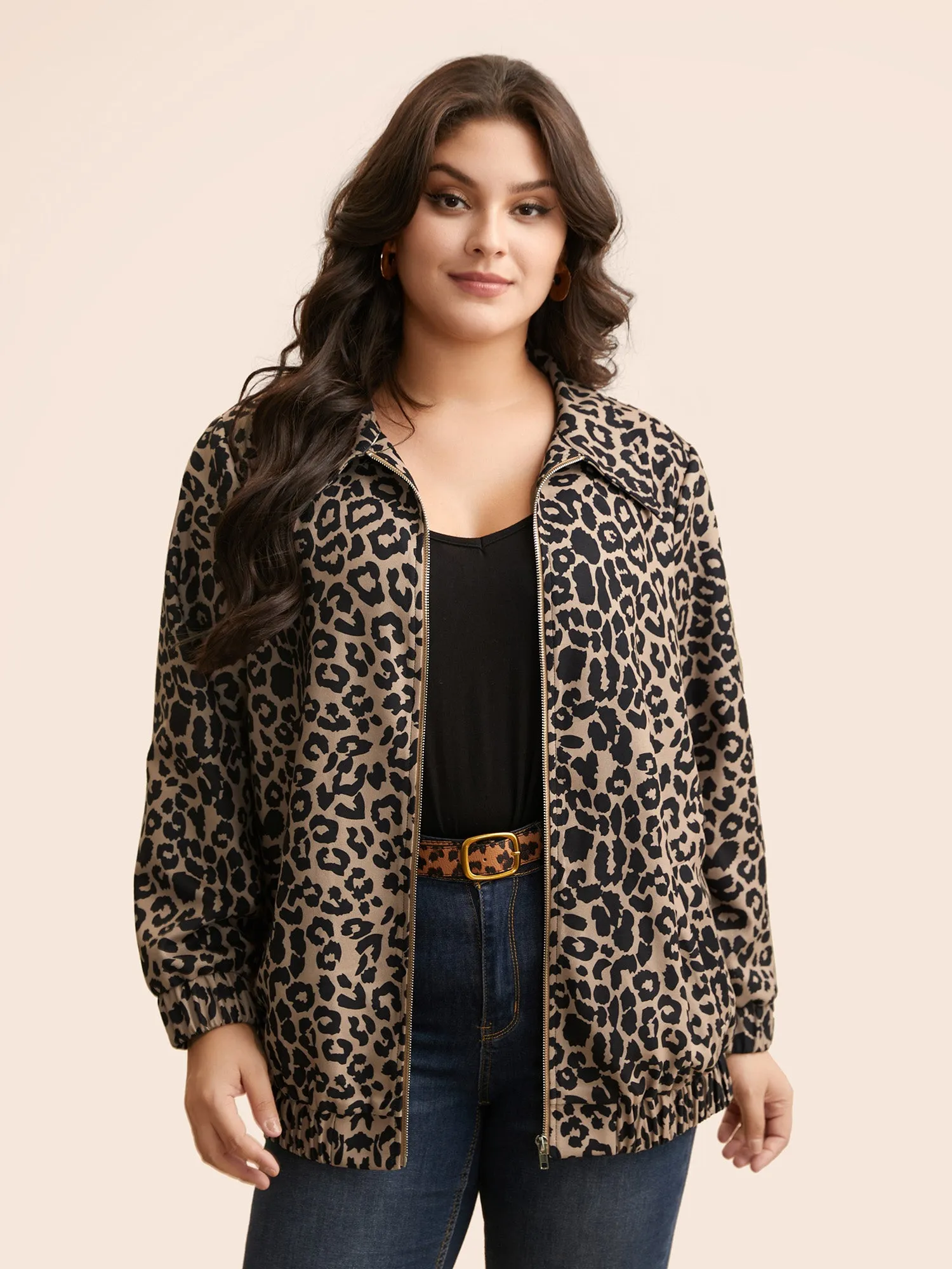 Leopard Print Zipper Pocket Jacket sold by Bloomchic product image thumbnail 5