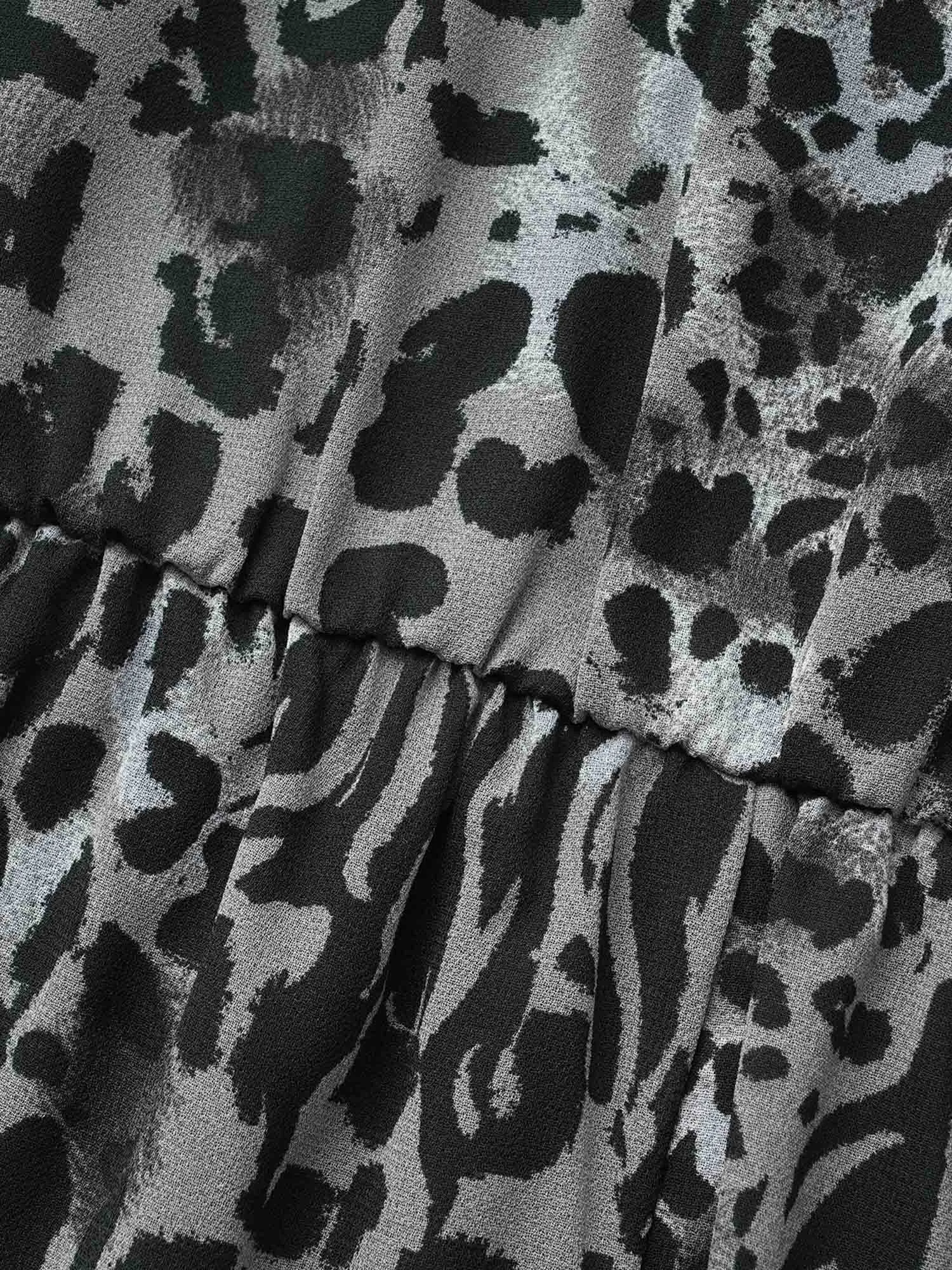 Leopard Print Square Neck Chiffon Dress sold by Bloomchic product image thumbnail 5