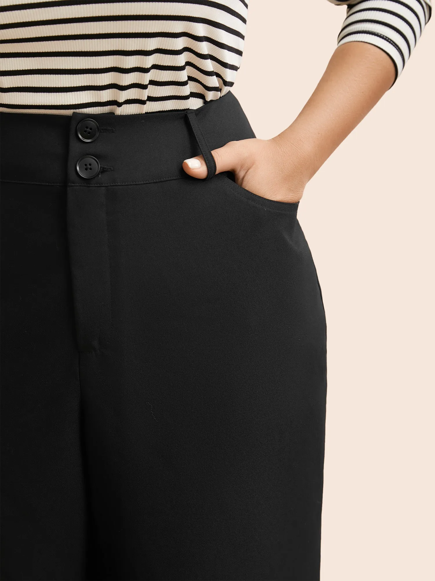 Mid Rise Double Button Wide Leg Pants sold by Bloomchic product image thumbnail 4