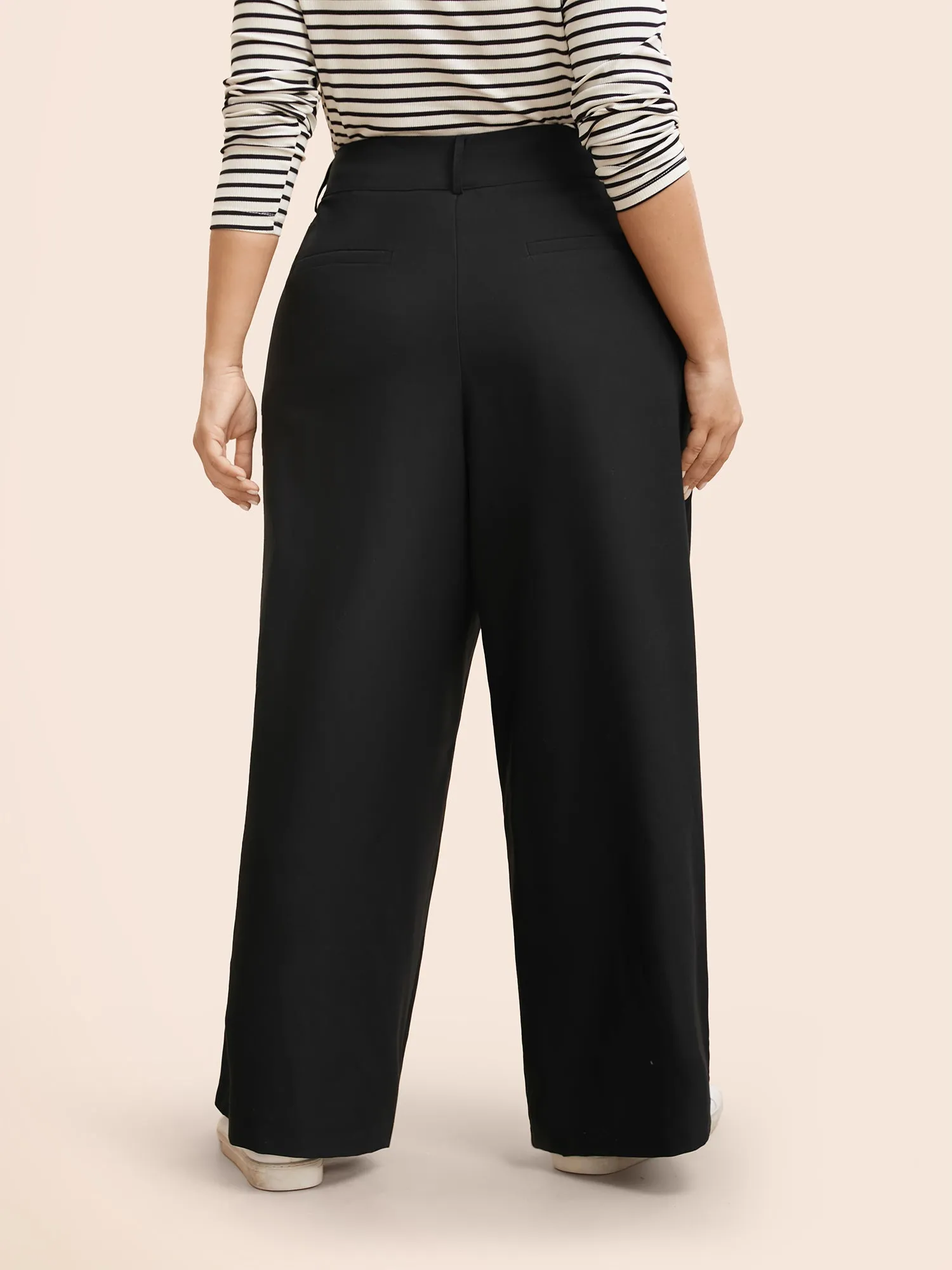 Mid Rise Double Button Wide Leg Pants sold by Bloomchic product image thumbnail 2