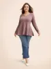 V Neck Lace Patchwork Texture T-shirt sold by Bloomchic
