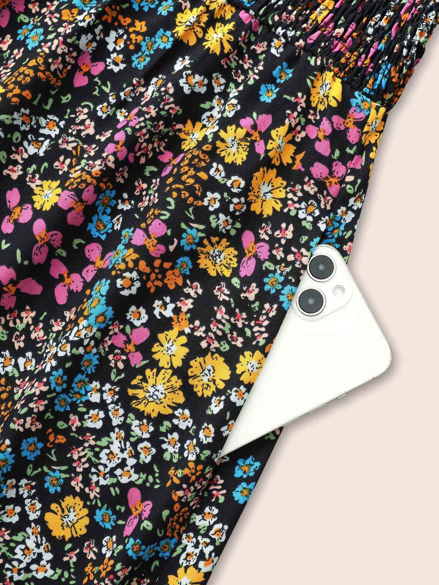 Ditsy Floral Shirred Ruffles Midi Dress sold by Bloomchic product image thumbnail 5