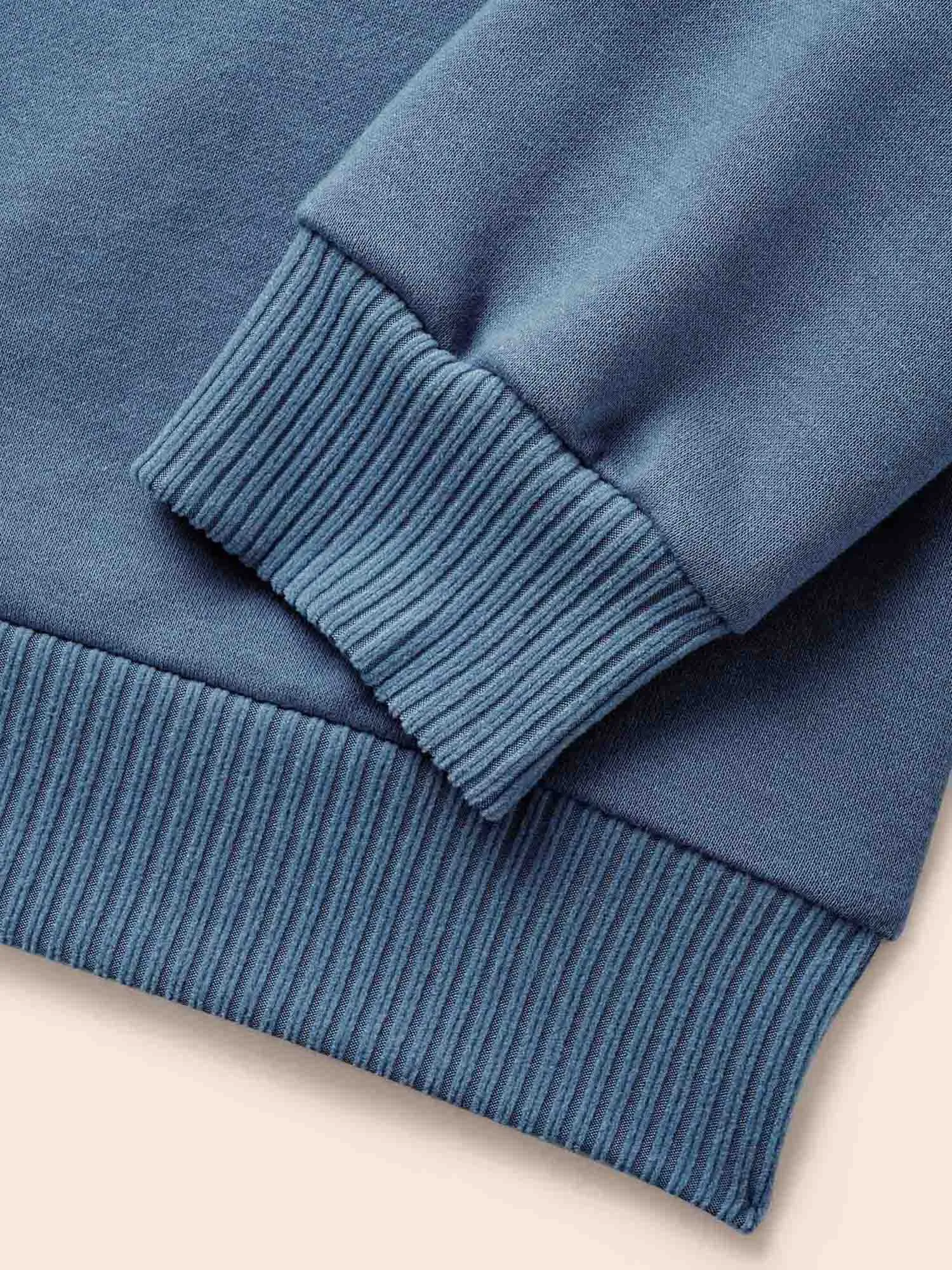 Lapel Collar Half Zip Patchwork Sweatshirt sold by Bloomchic product image thumbnail 5