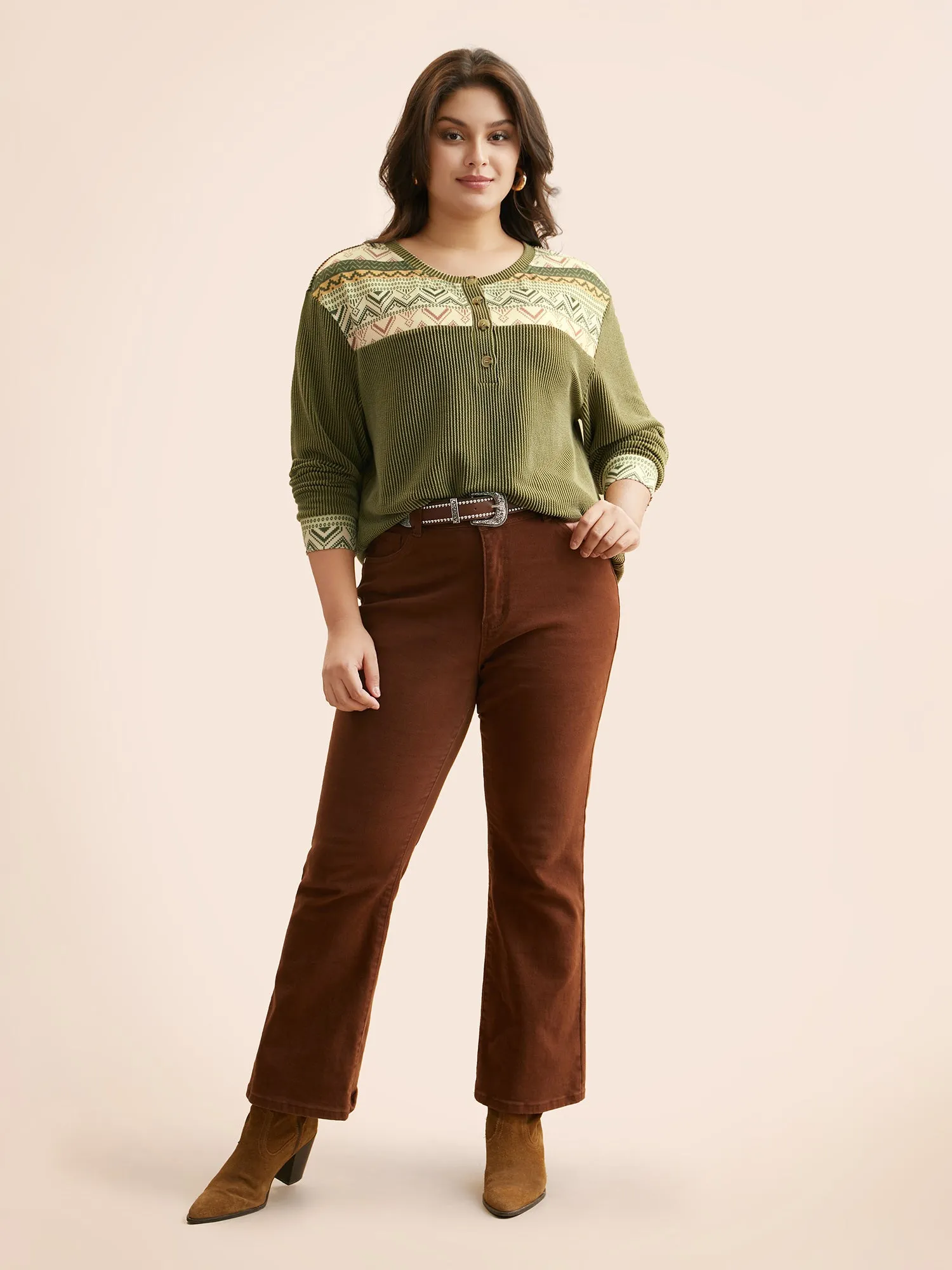 Bandana Patchwork Button Up T-shirt sold by Bloomchic product image thumbnail 4